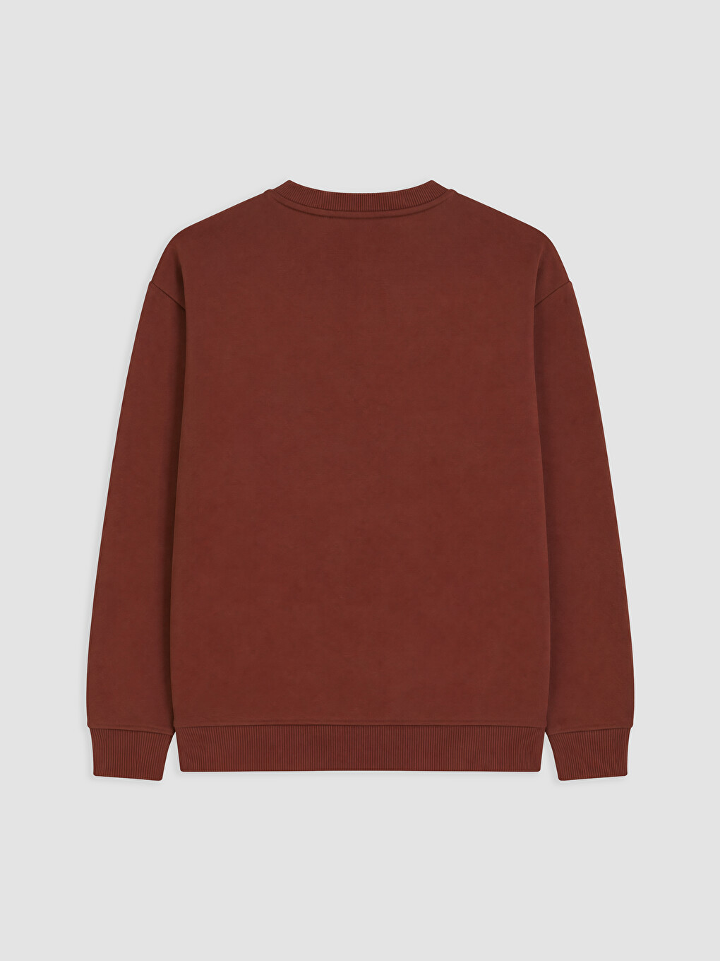 Kahverengi Bisiklet Yaka Erkek Sweatshirt-5