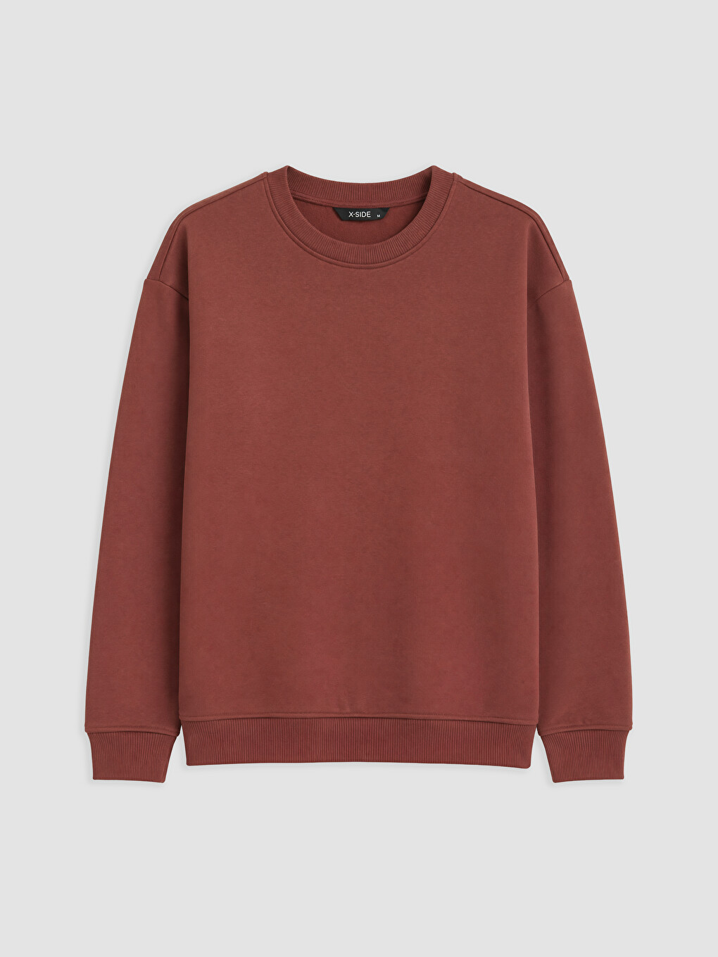 Kahverengi Bisiklet Yaka Erkek Sweatshirt-4