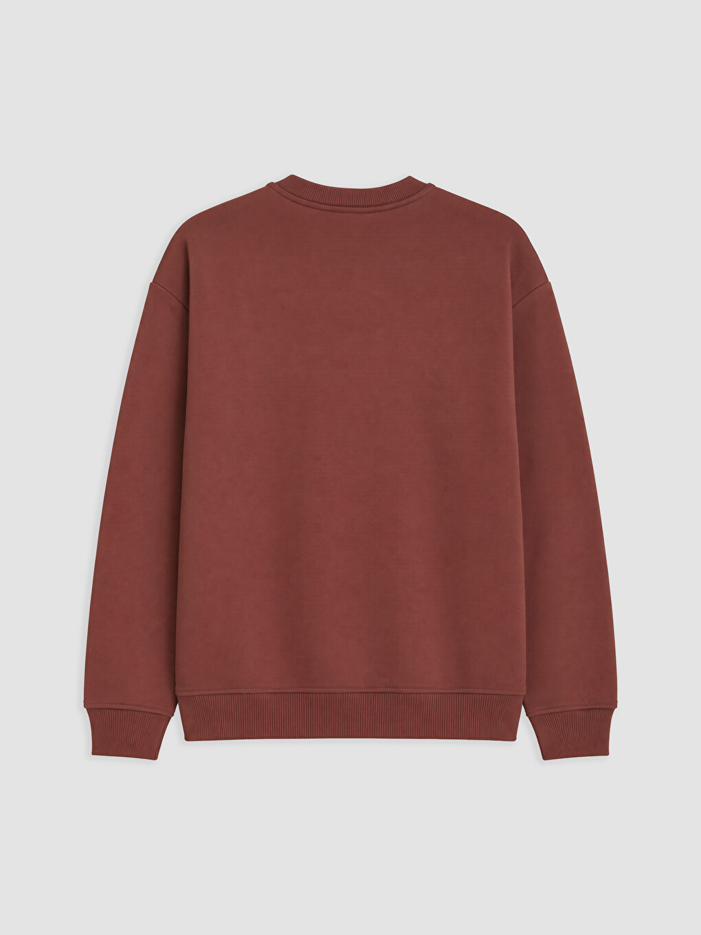 Kahverengi Bisiklet Yaka Erkek Sweatshirt-5