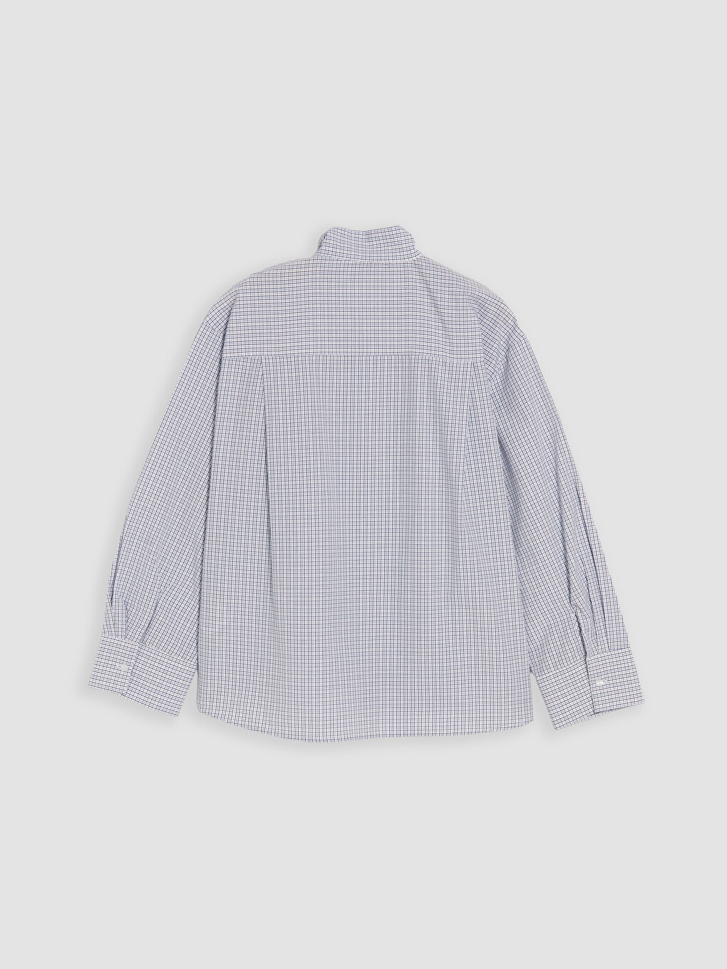 Tie Neck Plaid Oversize Women's Shirt-3