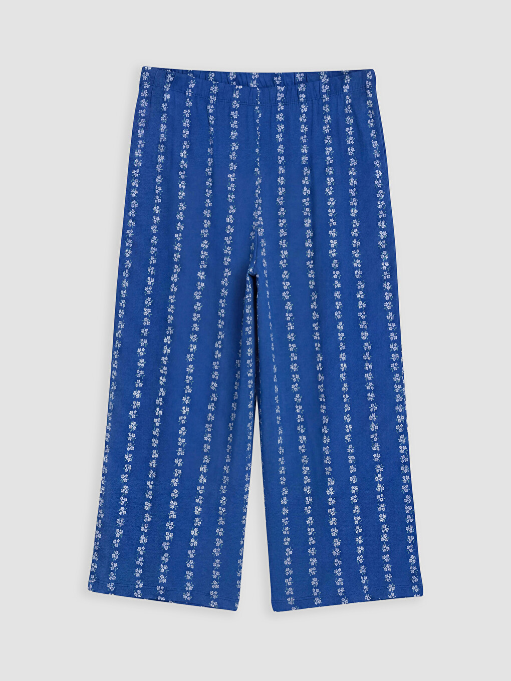 Lacivert Çiçekli Kadın Kapri Pijama Altı-1