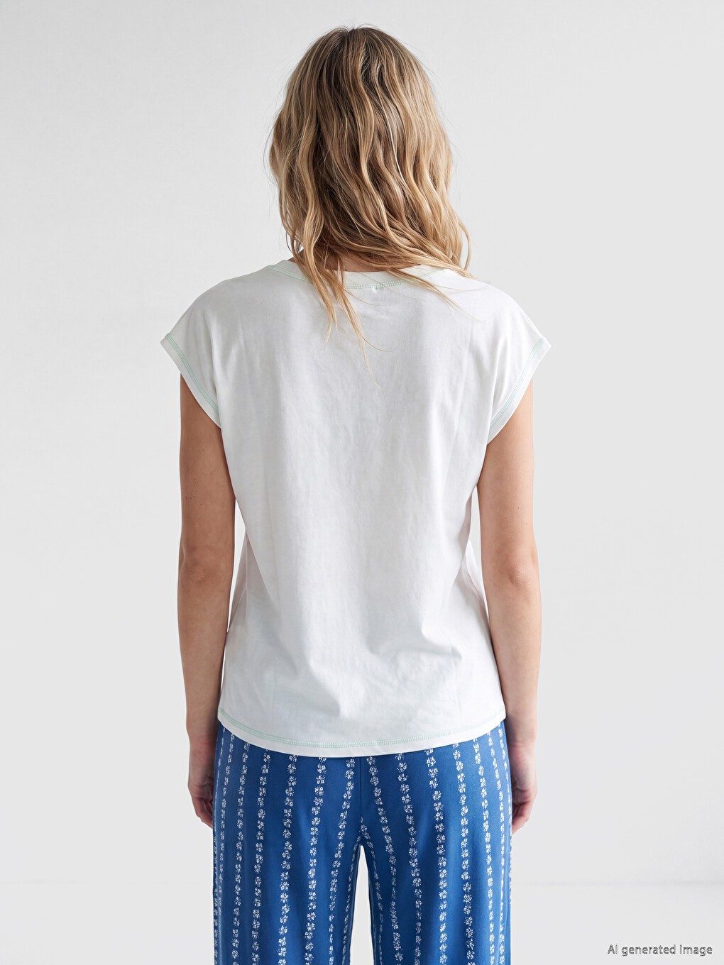 Crew Neck Printed Women's Capri Pyjamas Set-3