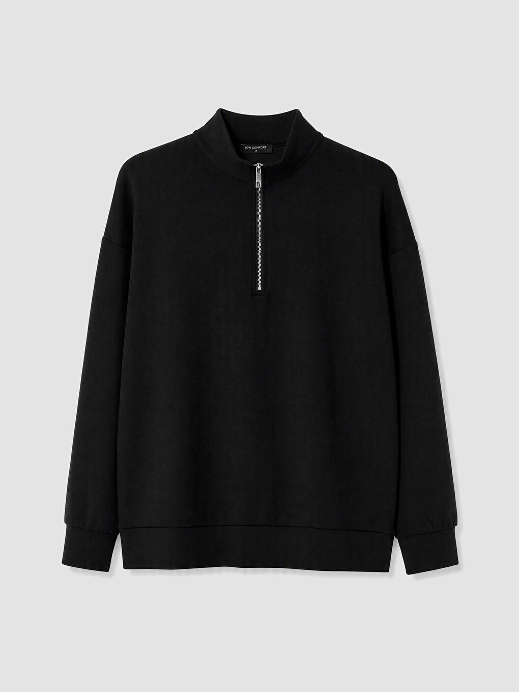 Siyah Dik Yaka Soft Touch Kadın Sweatshirt