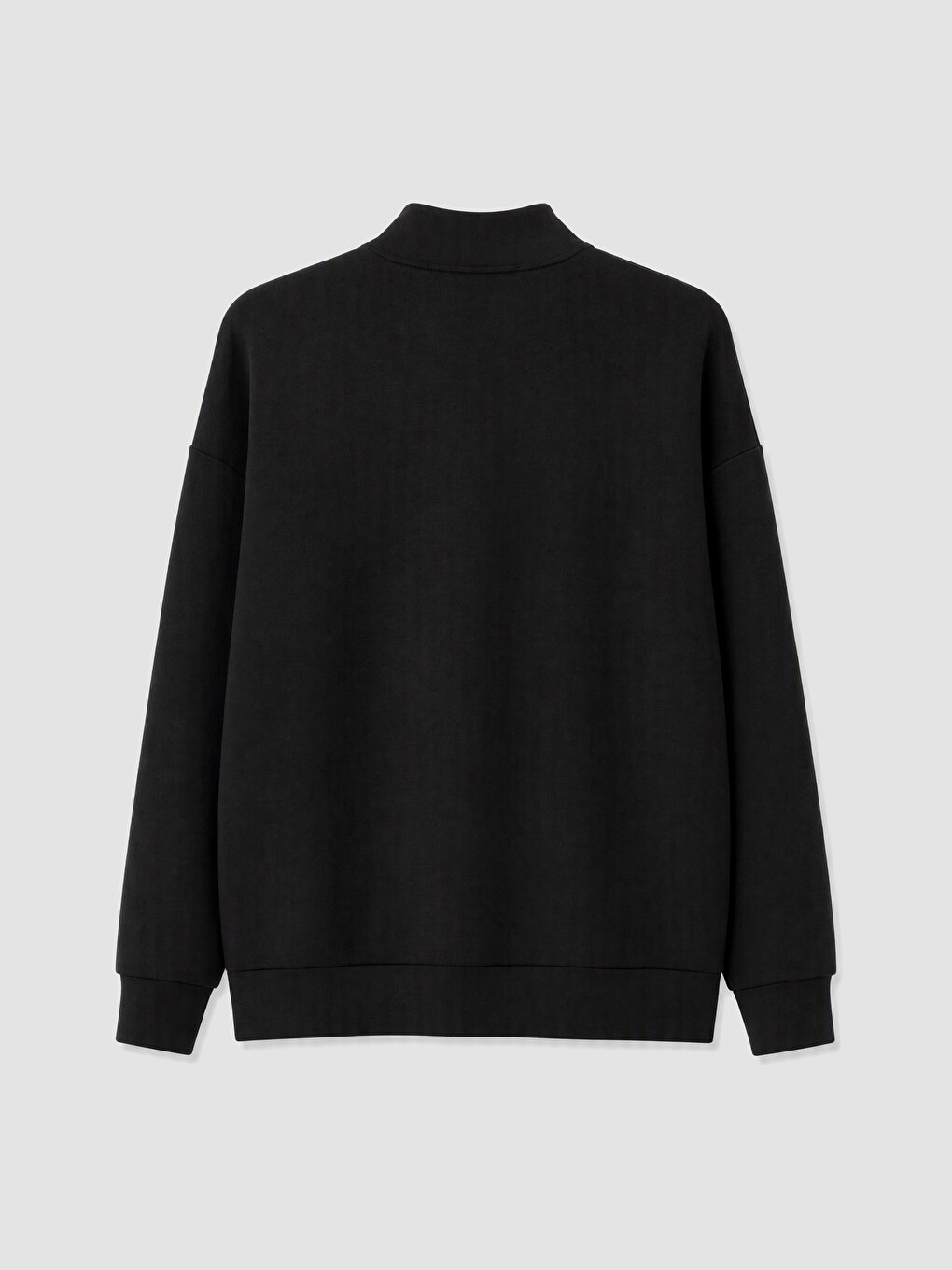 Siyah Dik Yaka Soft Touch Kadın Sweatshirt-2