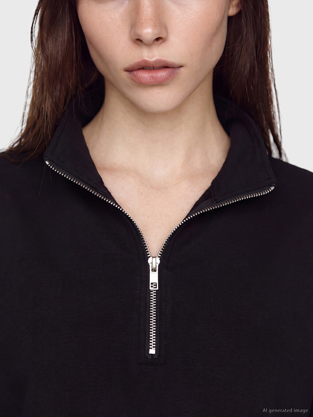 Mock Neck Soft Touch Women's Sweatshirt-3