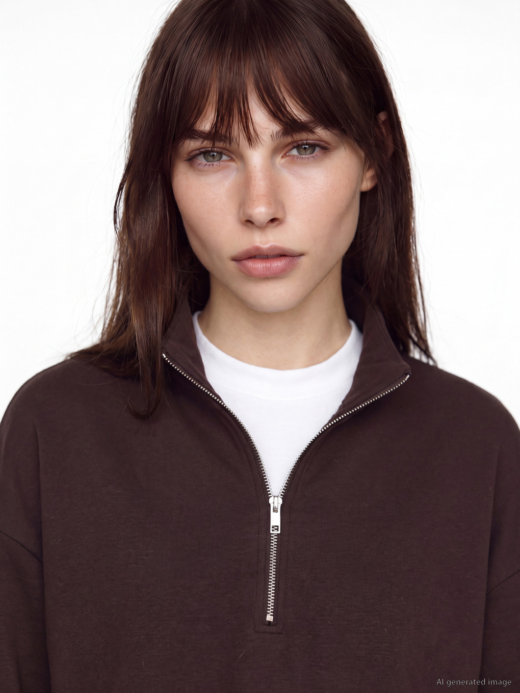 Mock Neck Soft Touch Women's Sweatshirt-2