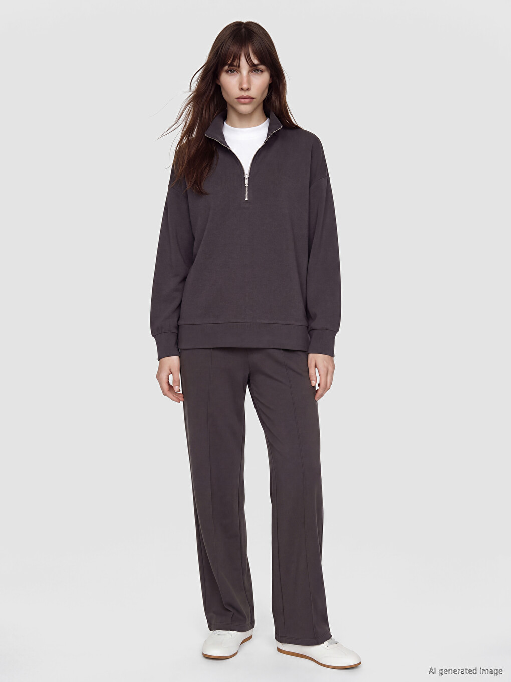 Mock Neck Soft Touch Women's Sweatshirt-1
