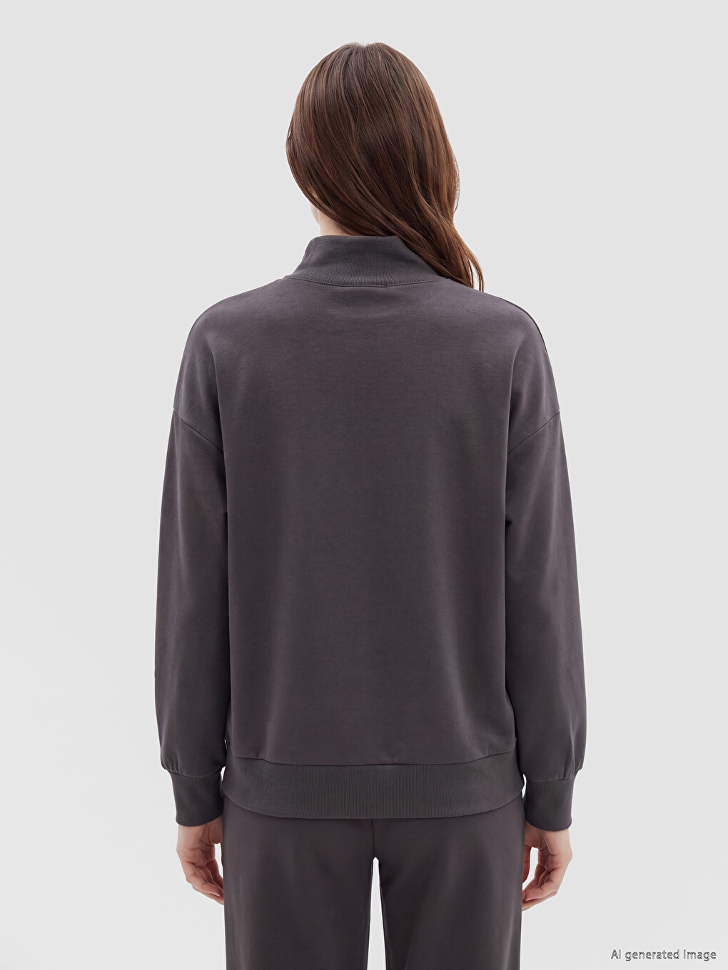 Mock Neck Soft Touch Women's Sweatshirt-3