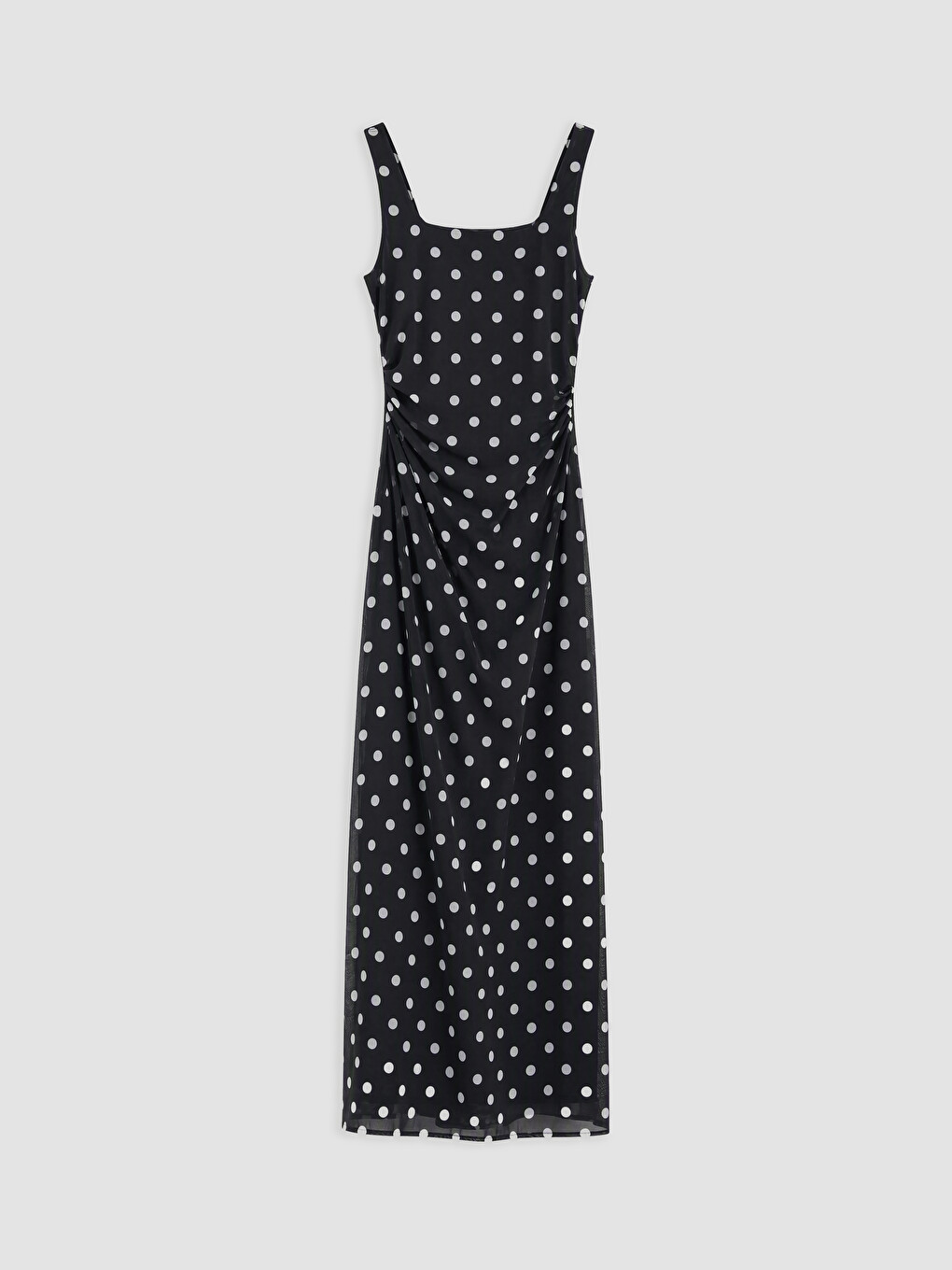 Square Neck Polka Dot Dress-4