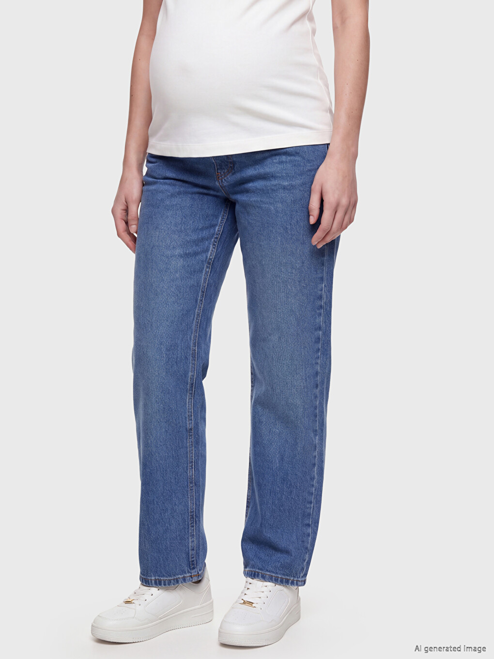 Belly Paneled Maternity Jeans-1