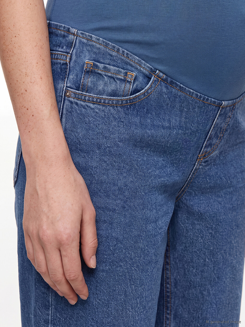 Belly Paneled Maternity Jeans-2