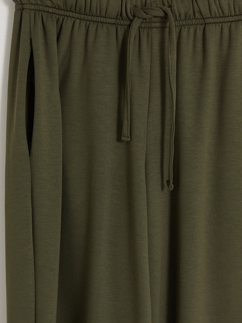 Haki Beli Lastikli Kadın Jogger Eşofman Altı-2