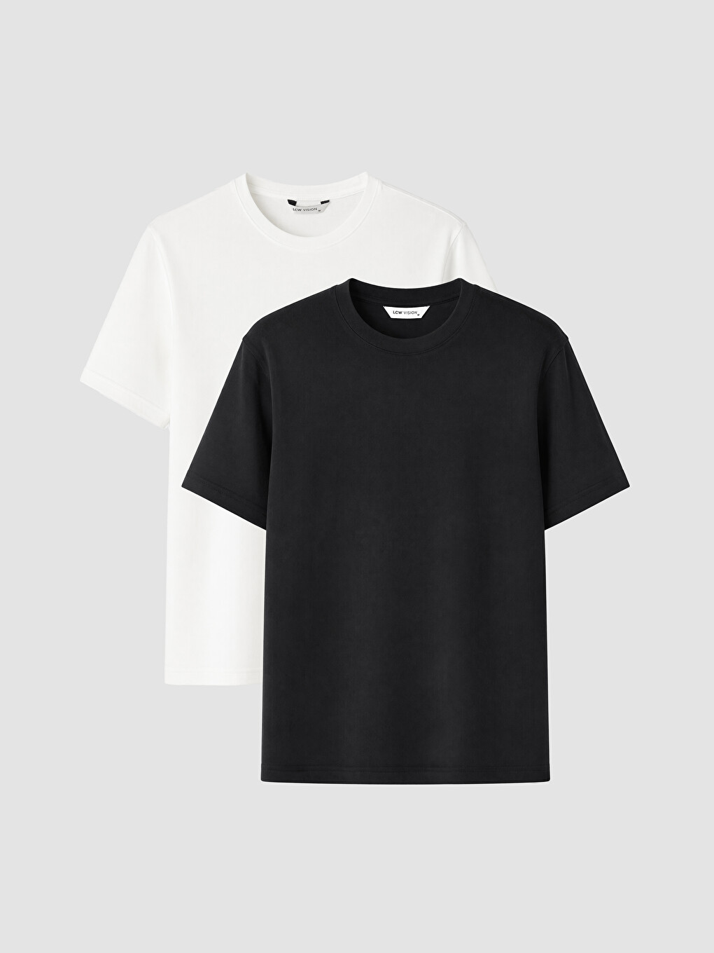 T-shirt Pambuku Me Jakë Të Rrumbullakët Për Burra, Paketim 2 Copë