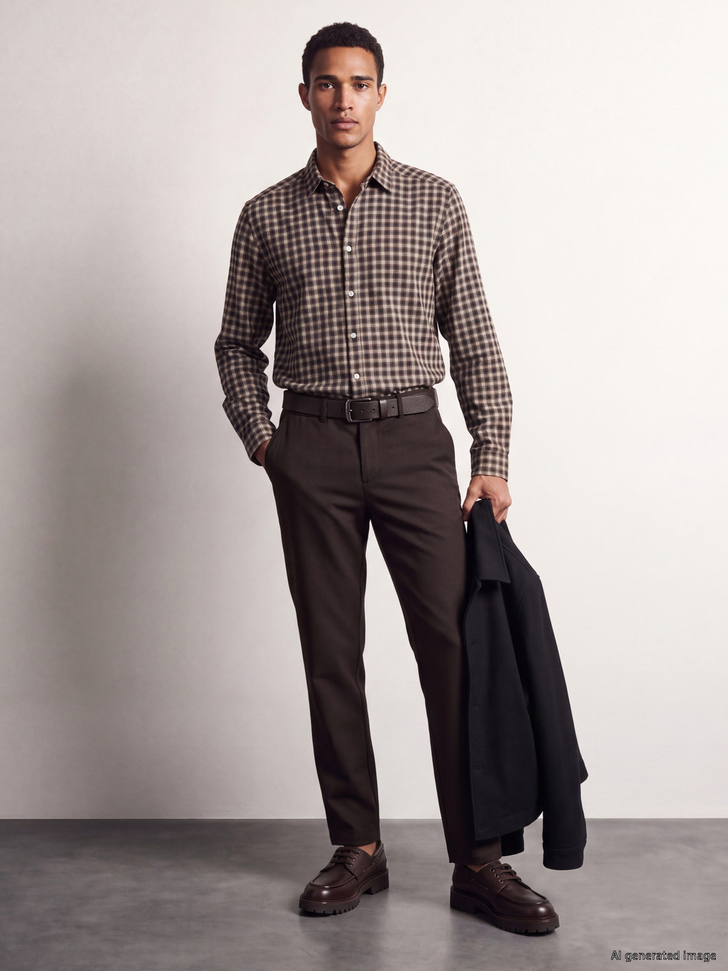 Regular Fit Plaid Twill Men's Shirt-1