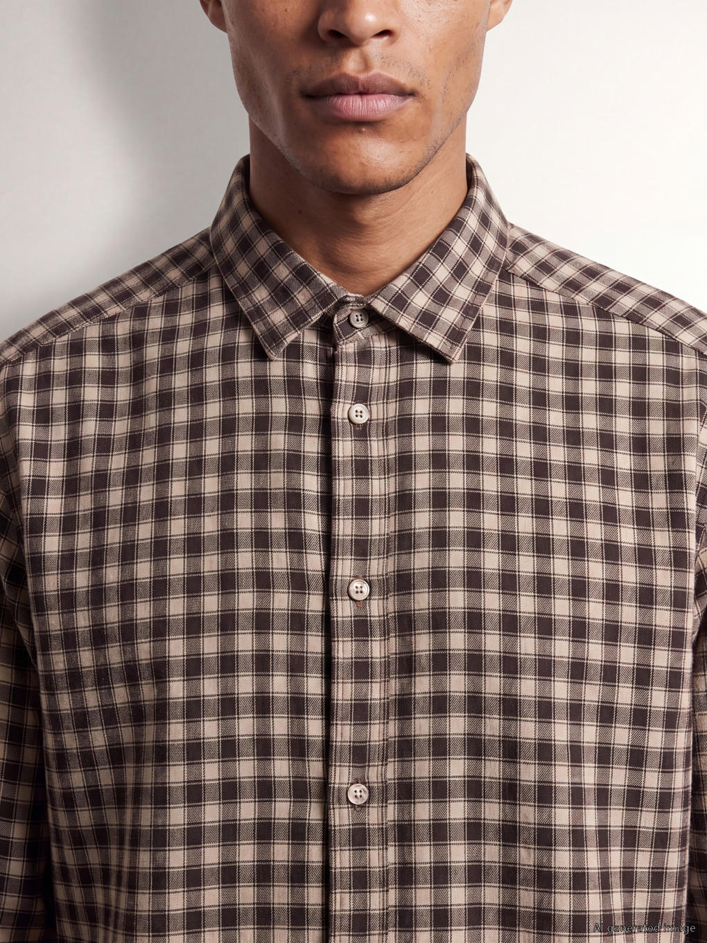 Regular Fit Plaid Twill Men's Shirt-2