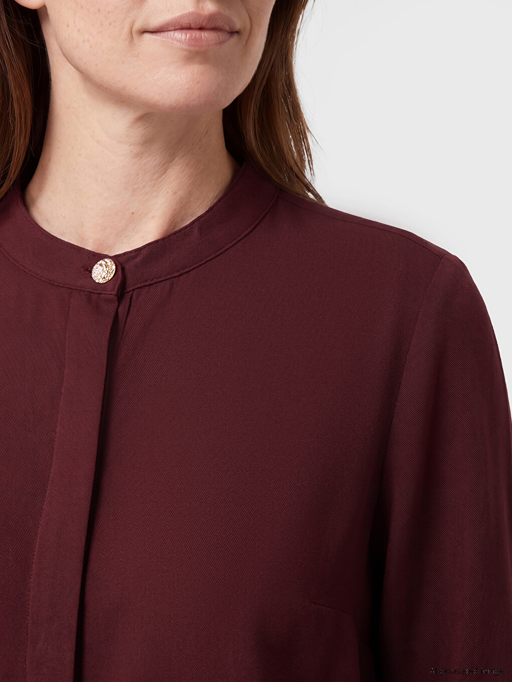Grandad Collar Women's Shirt Tunic-2