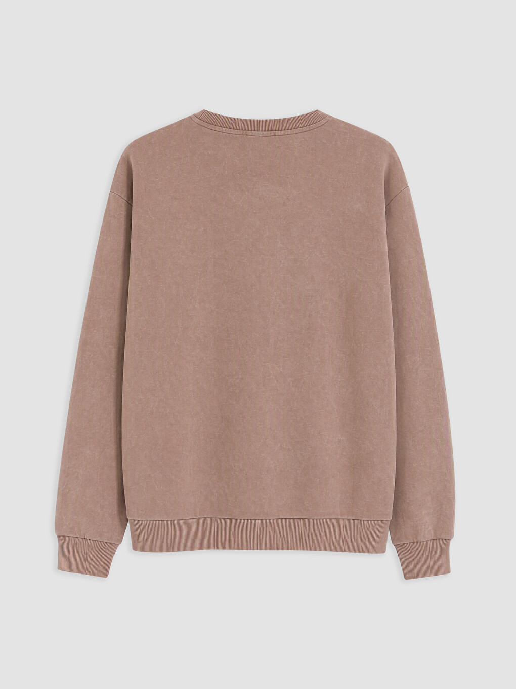 Kahverengi Bisiklet Yaka Taşlı Kadın Sweatshirt-1