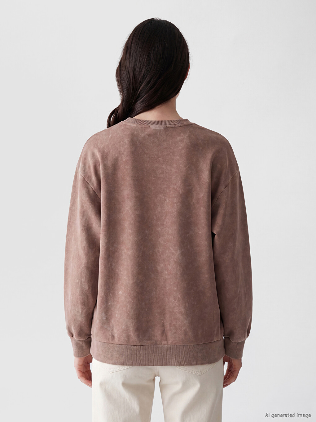 Crew Neck Rhinestone Embellished Women's Sweatshirt-3