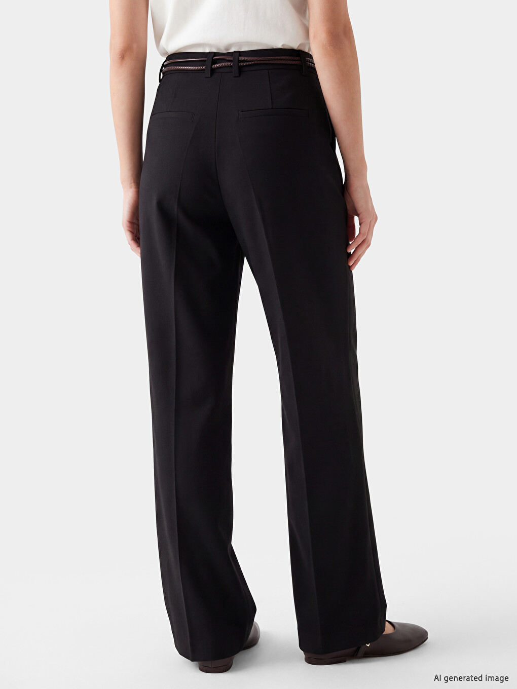 Ženske Zvonaste Pantalone Sa Kaišem U Struku-3