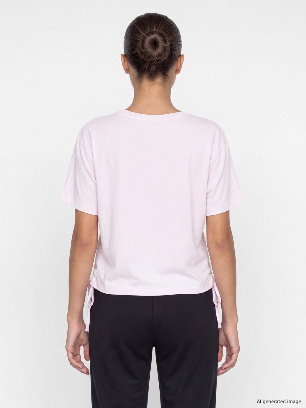 Pembe Oversize Modal Karışımlı Kadın Spor Tişört-3
