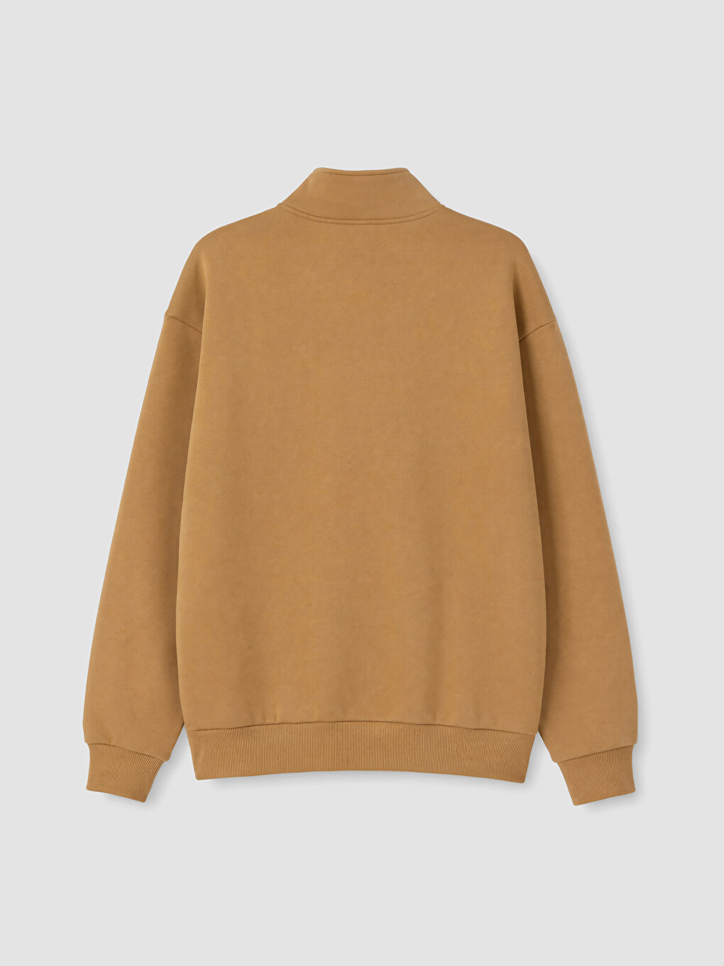 Sarı Yarım Fermuarlı Dik Yaka Erkek Sweatshirt-6