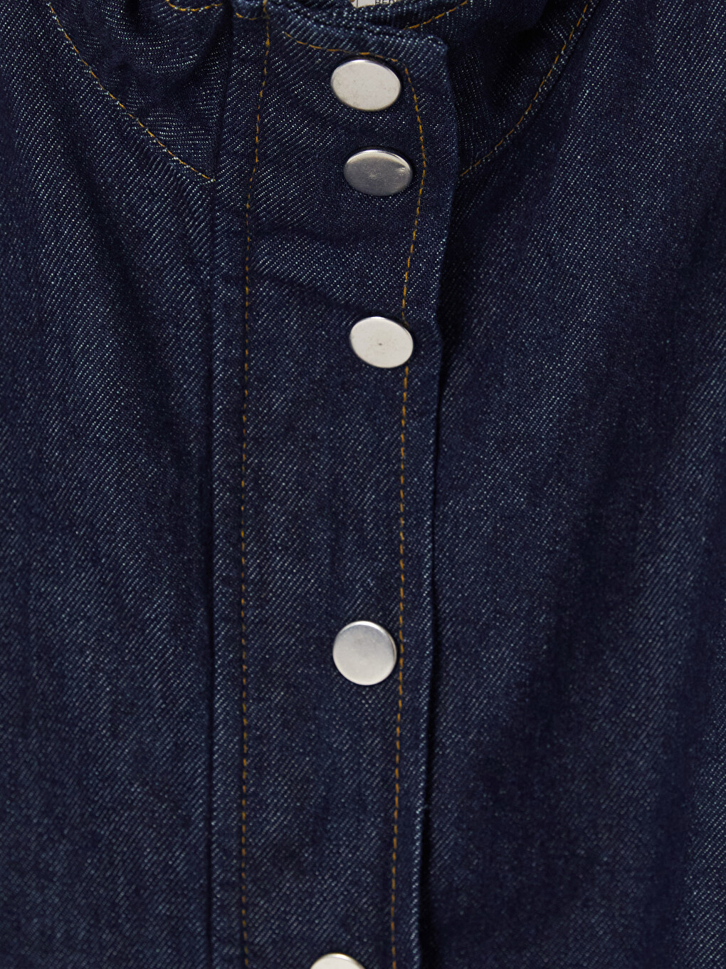 Mock Neck Girls' Denim Jacket-3