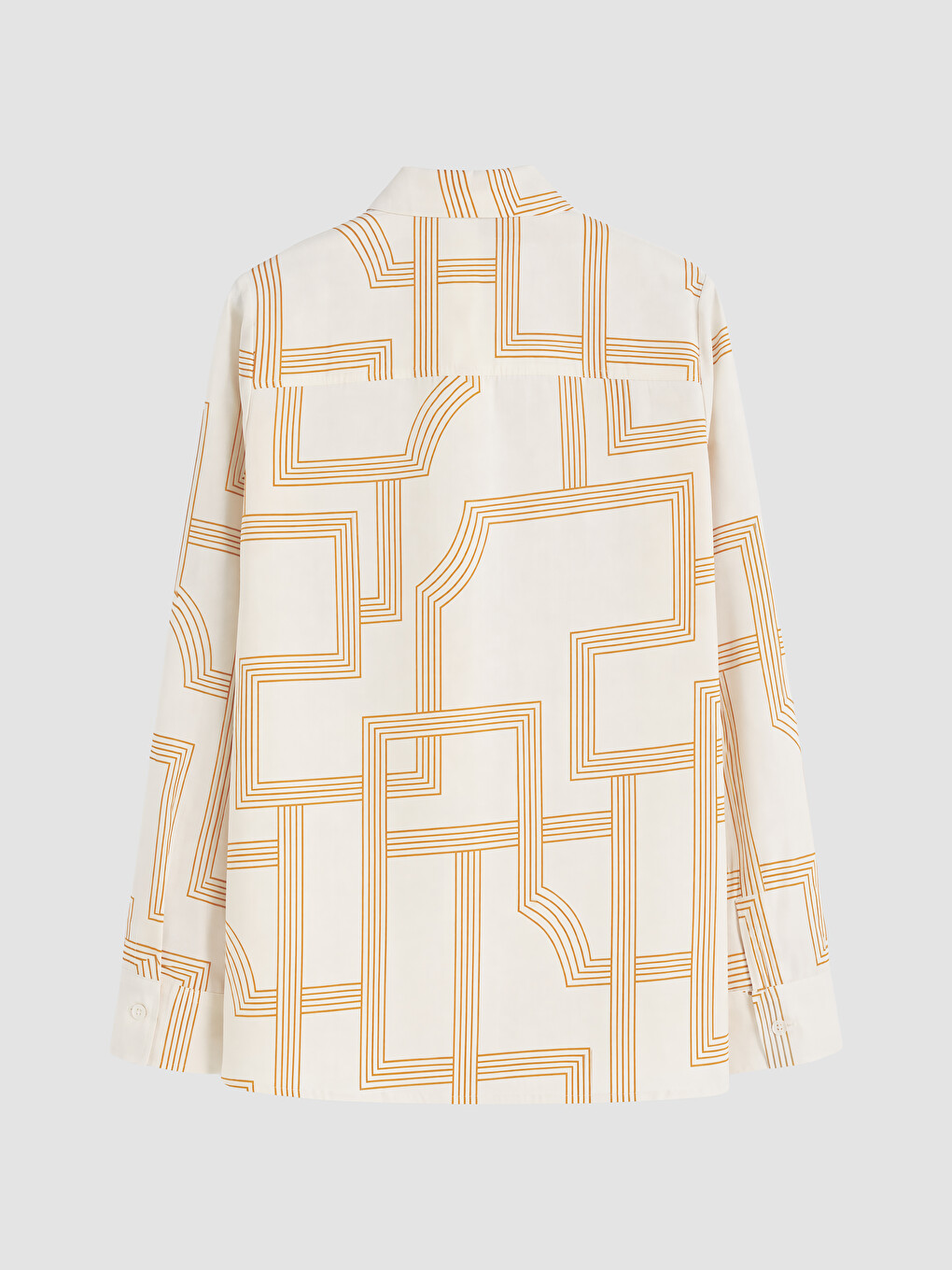Patterned Oversize Poplin Women's Shirt-6