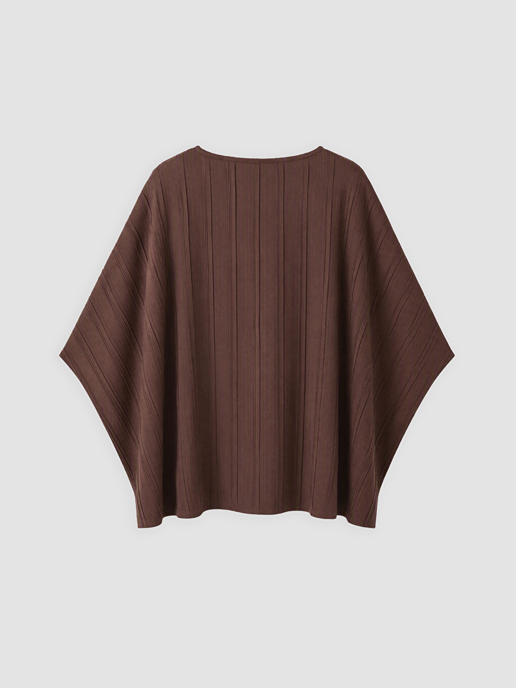 Kahverengi Bisiklet Yaka Çizgili Oversize Bluz-1