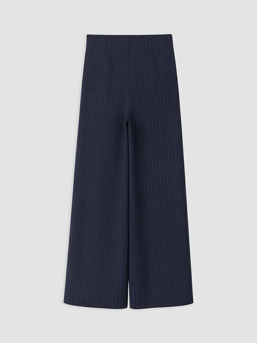 Lacivert Beli Lastikli Çizgili Soft Touch Kadın Pantolon-1