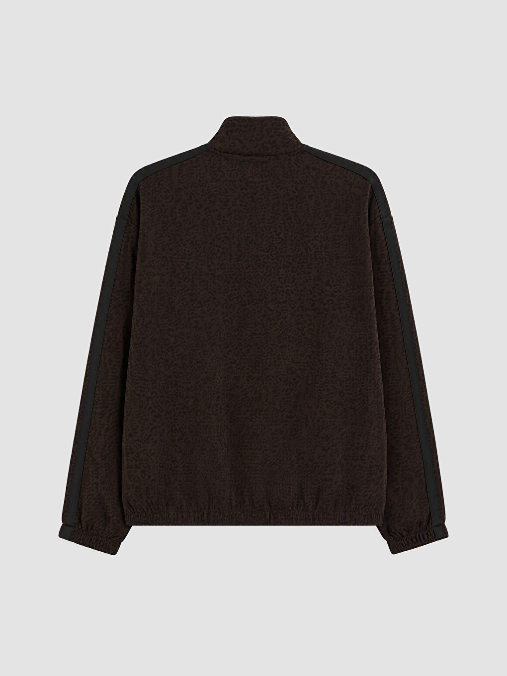 Kahverengi Leopar Desenli Soft Touch Kadın Fermuarlı Sweatshirt-2