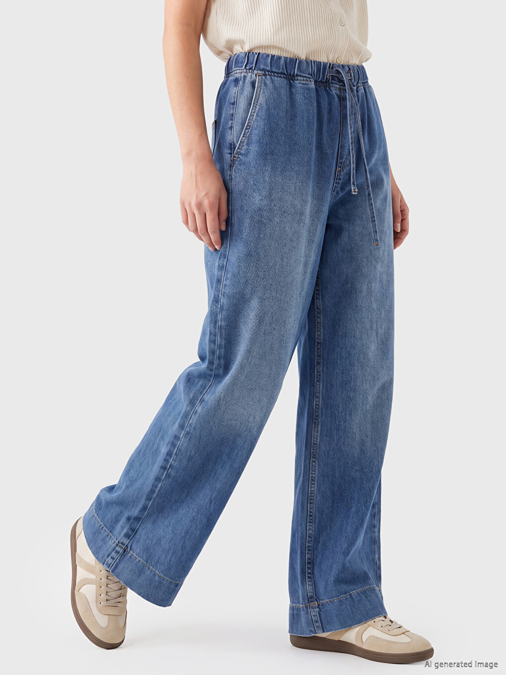 Elastic Waist Flare Women's Jeans-1