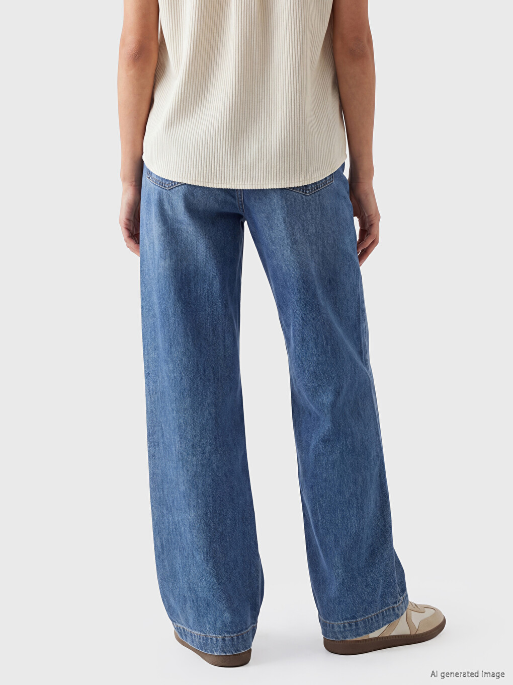 Elastic Waist Flare Women's Jeans-3