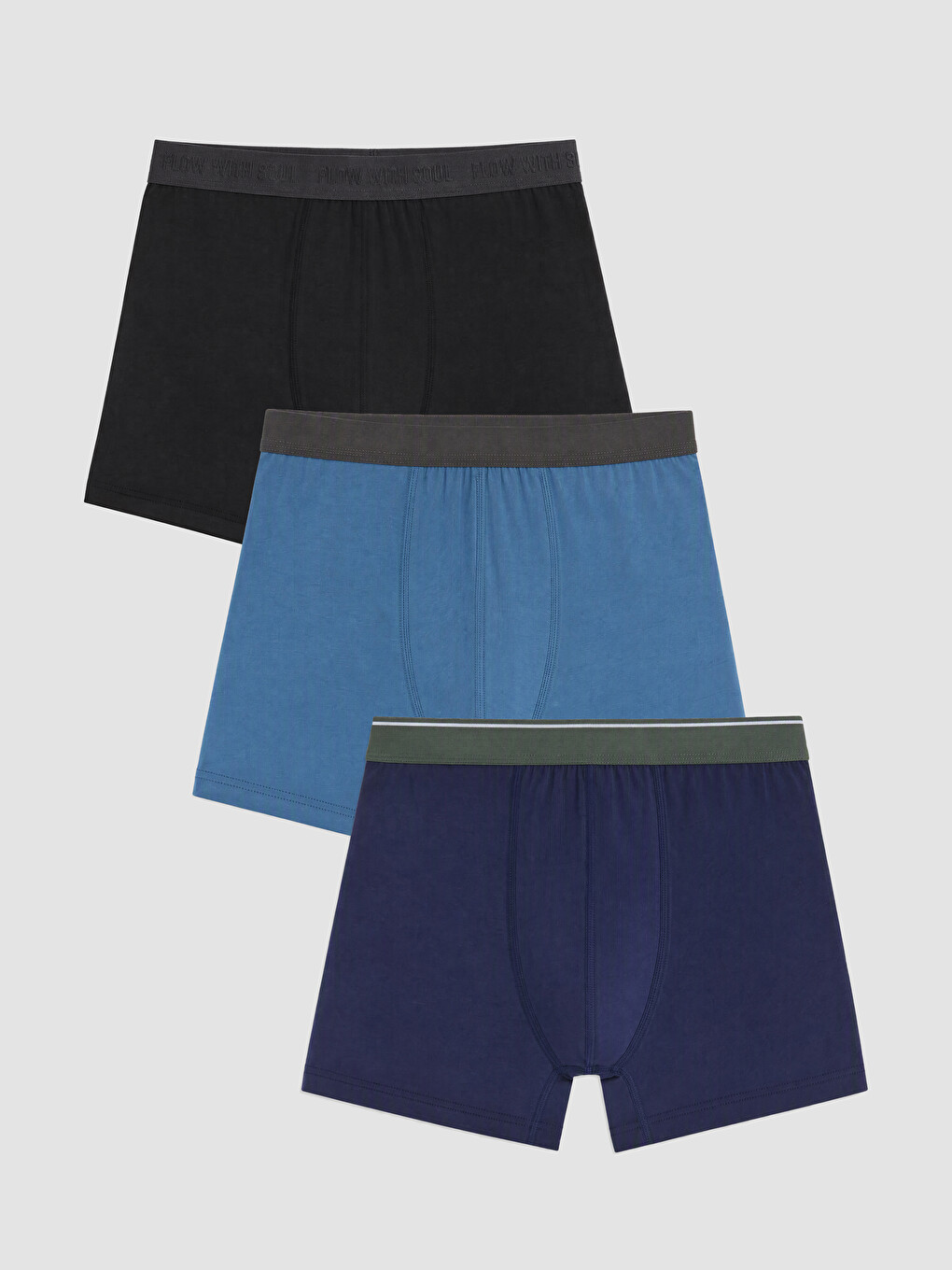 Karışık Pamuklu Esnek Erkek Boxer 3'lü Paket