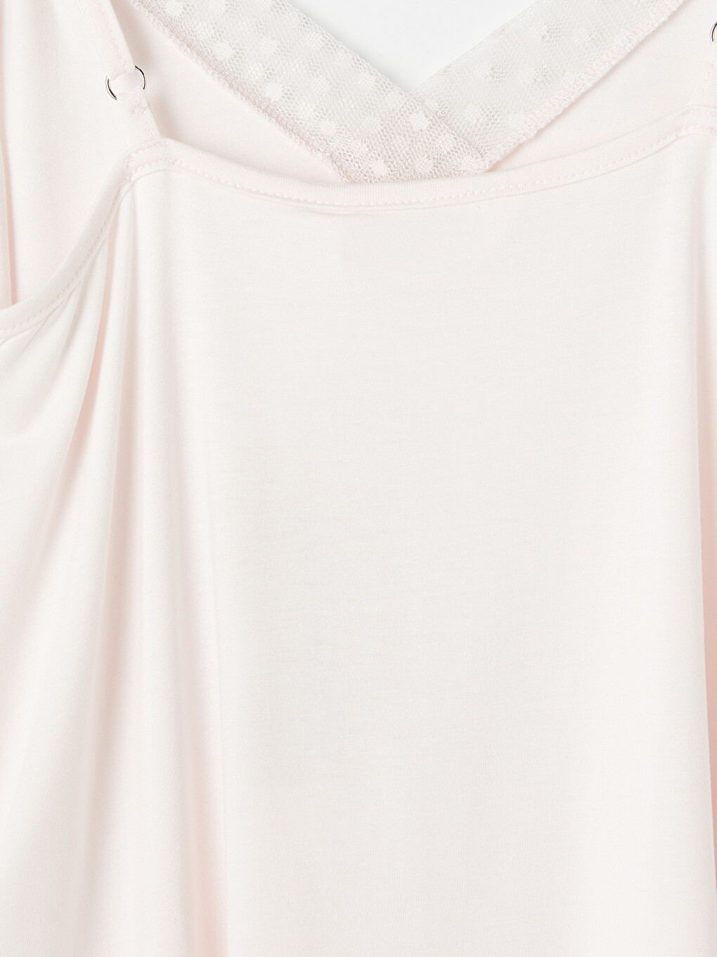 Pembe V Yaka Tül Detaylı Kadın Şortlu Pijama Takımı-4