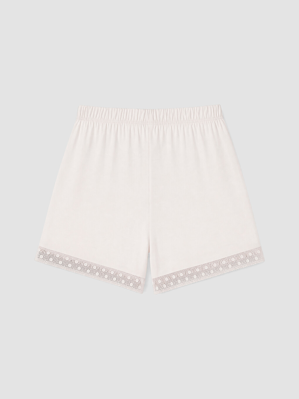 Pembe V Yaka Tül Detaylı Kadın Şortlu Pijama Takımı-7