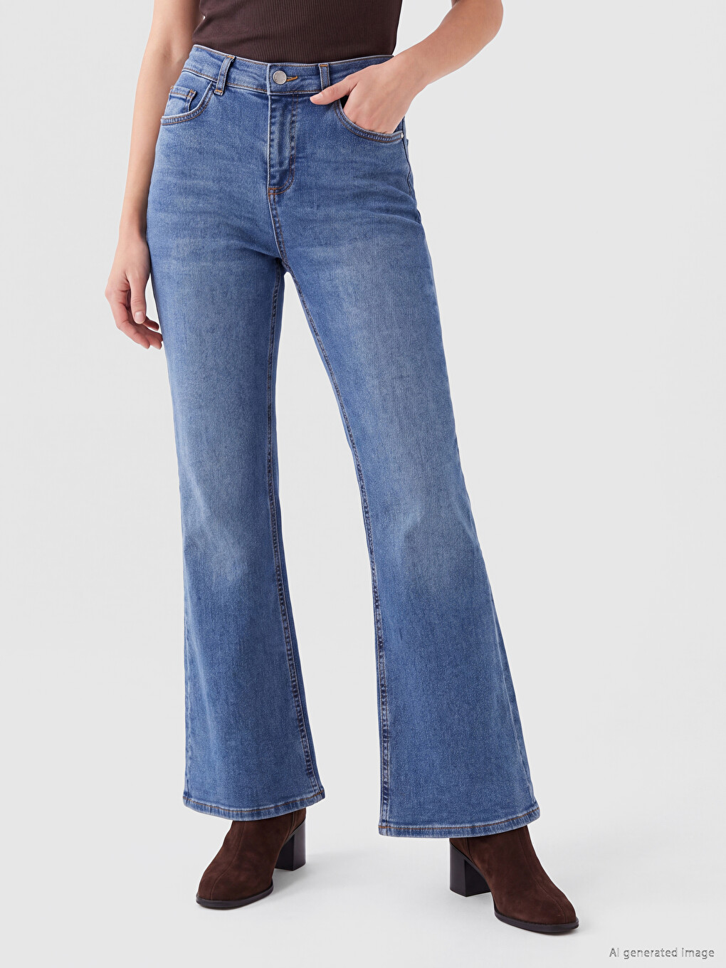İndigo Petite Flare Kadın Jean Pantolon-1