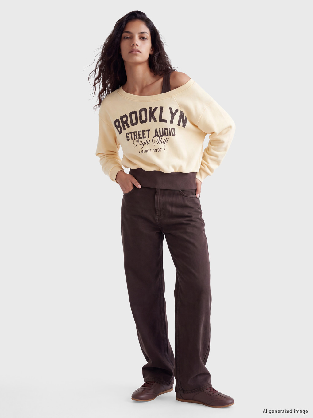 Slash Neck Women's Thick Sweatshirt