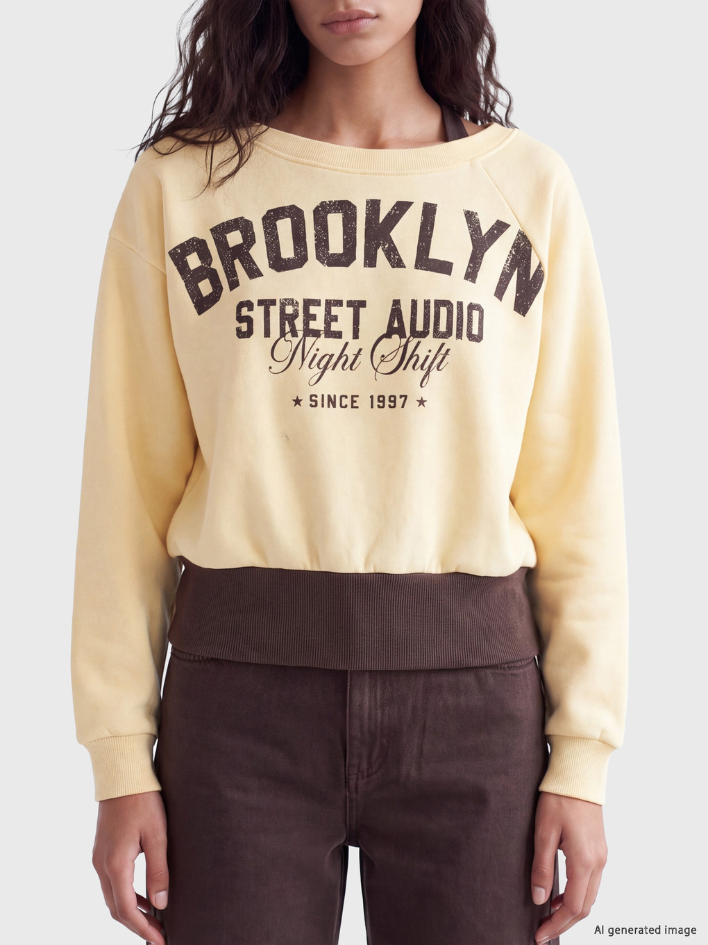 Slash Neck Women's Thick Sweatshirt-1