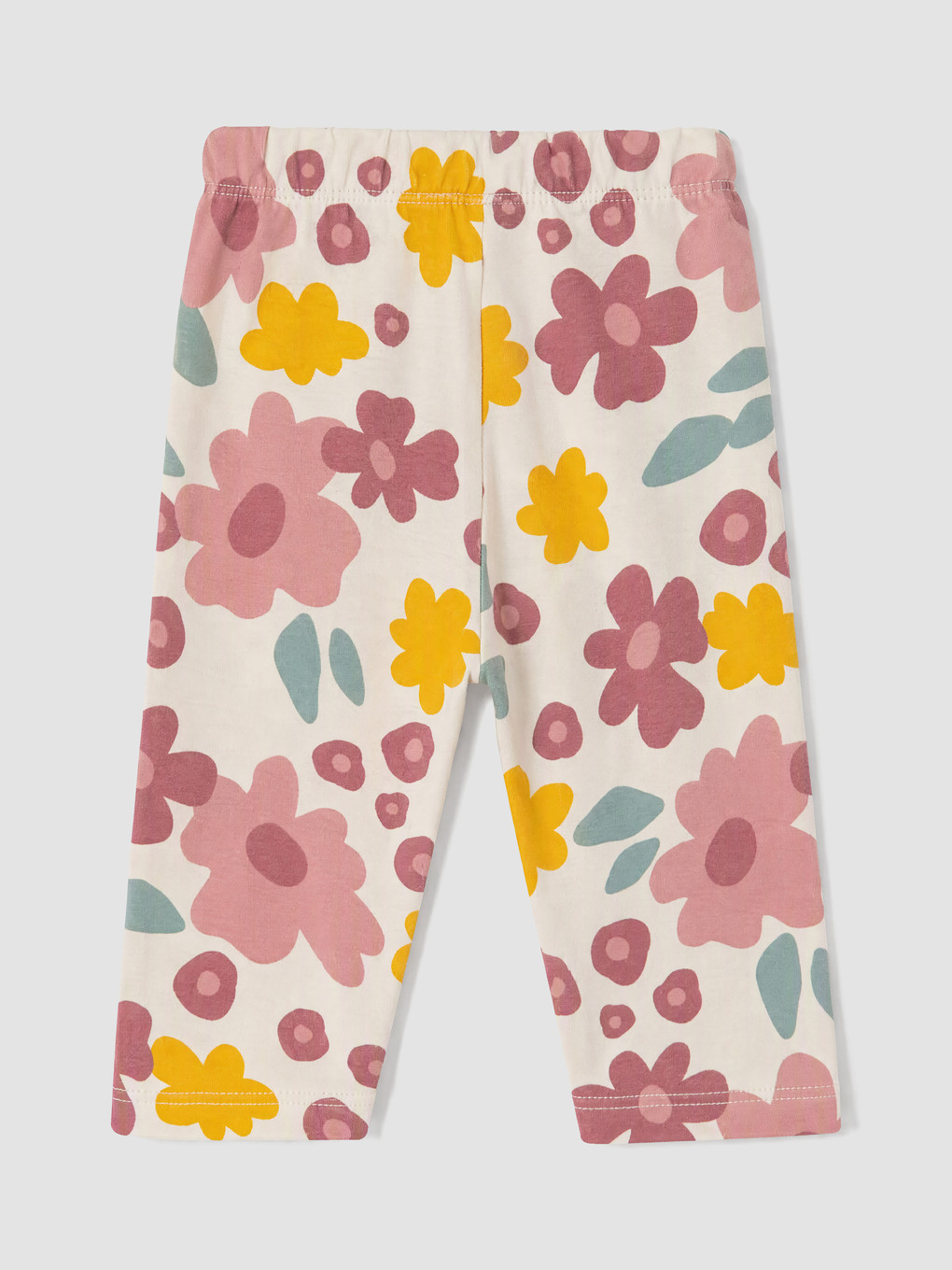 Ekru Çiçekli Kız Bebek Pijama Takım-4