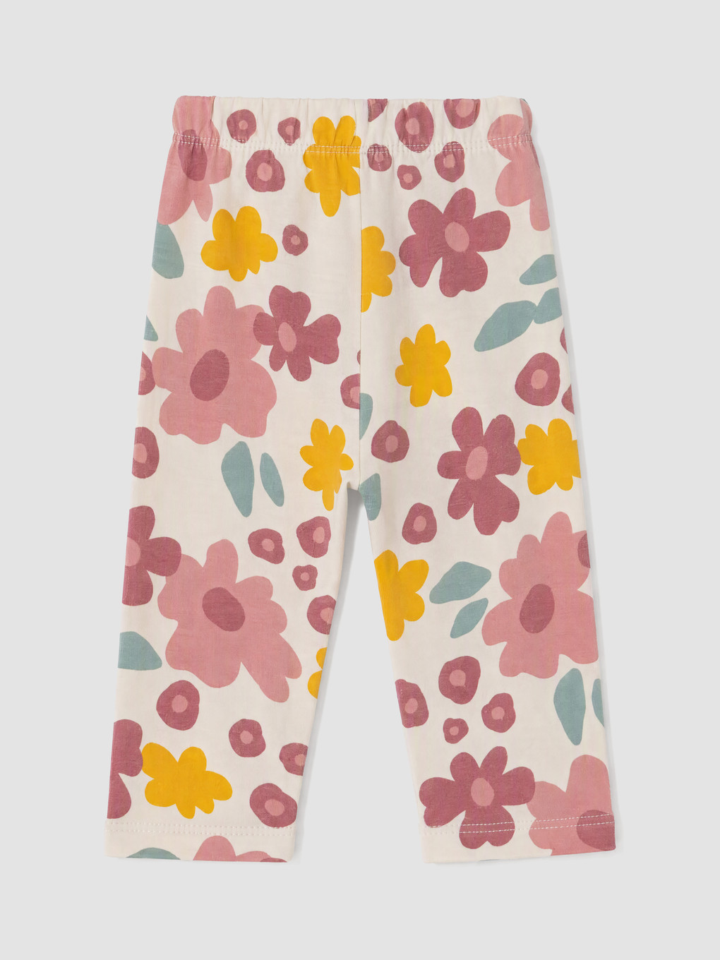 Ekru Çiçekli Kız Bebek Pijama Takım-6