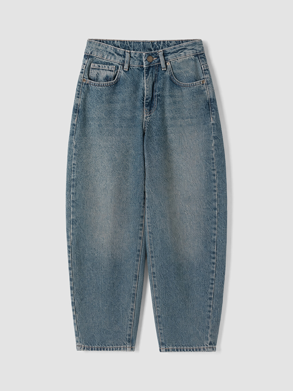 İndigo Petite Barrel Fit Kadın Jean Pantolon-4