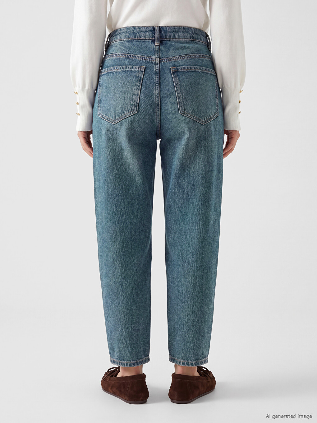 İndigo Petite Barrel Fit Kadın Jean Pantolon-3