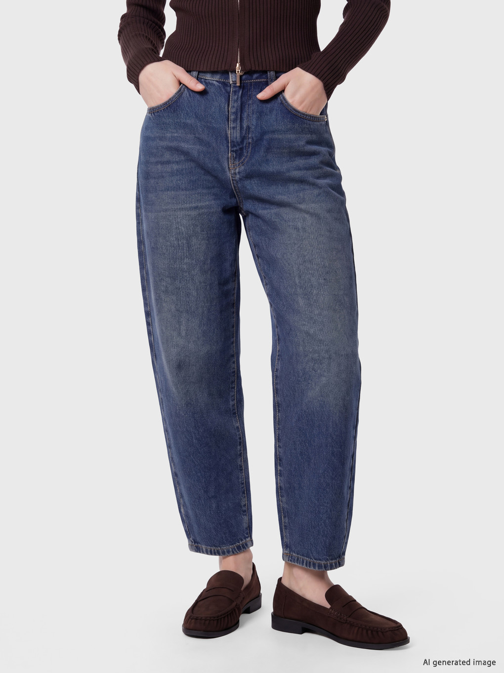 İndigo Rebel Petite Barrel Jean-1