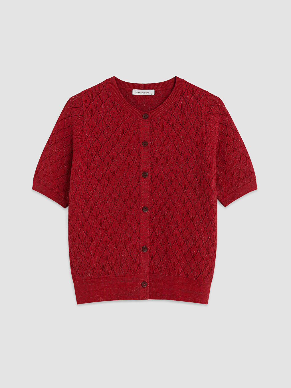 Crew Neck Open-knit Women's Cardigan
