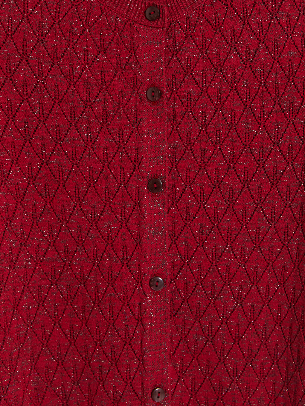 Crew Neck Open-knit Women's Cardigan-2