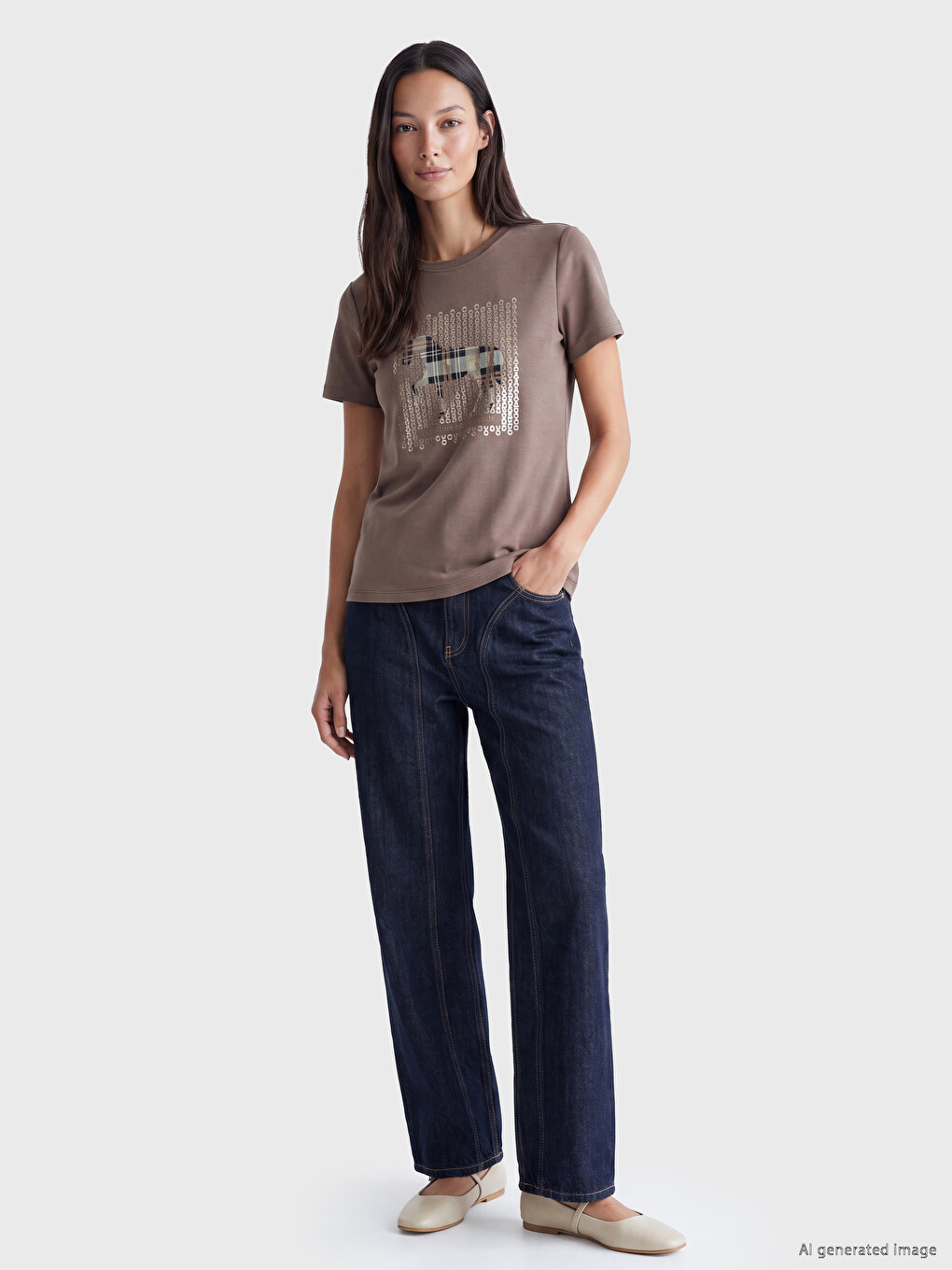 T-shirt I Stampuar Me Prekje Të Butë Për Gra-1