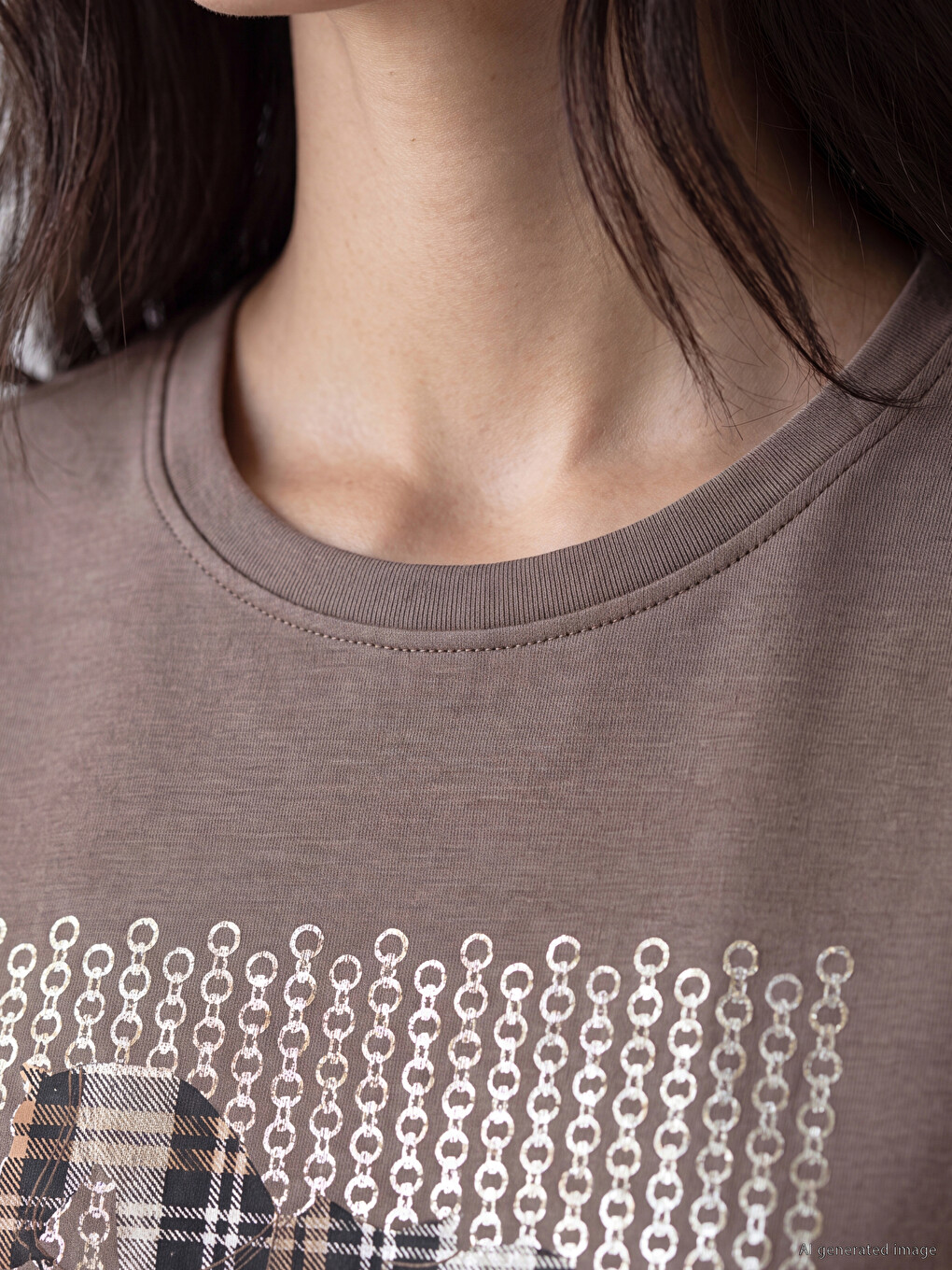 T-shirt I Stampuar Me Prekje Të Butë Për Gra-2