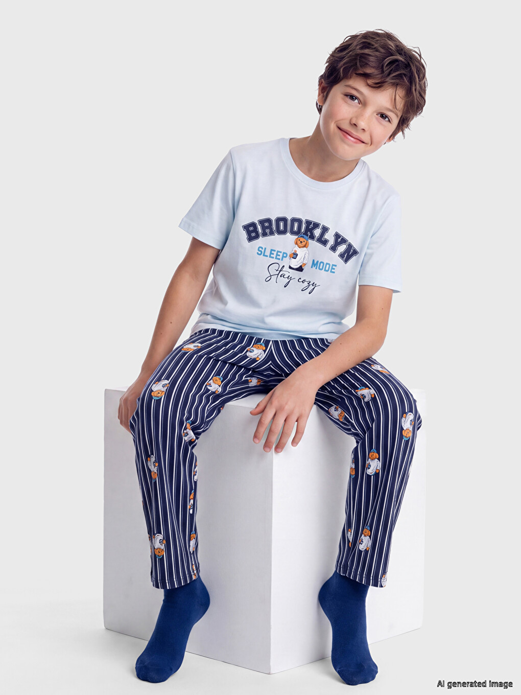Crew Neck Boys' Pyjamas Set