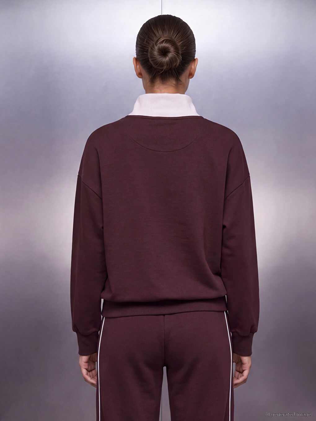 Mürdüm Soft Touch Oversize Kadın Sweatshirt-3