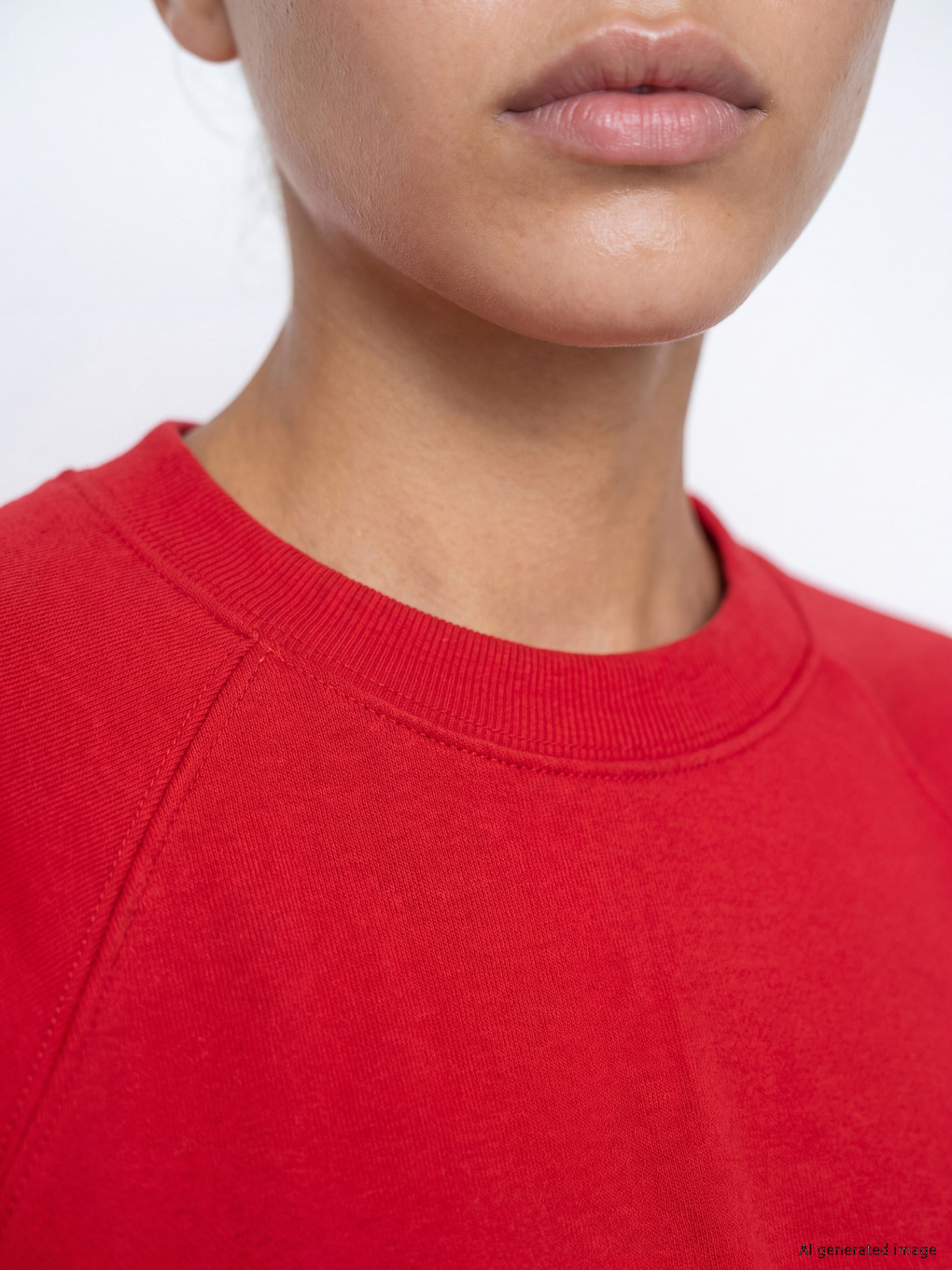 Kırmızı Soft Touch Kadın Spor Sweatshirt-2